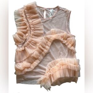 Anthropologie Peach Ruffled Blouse